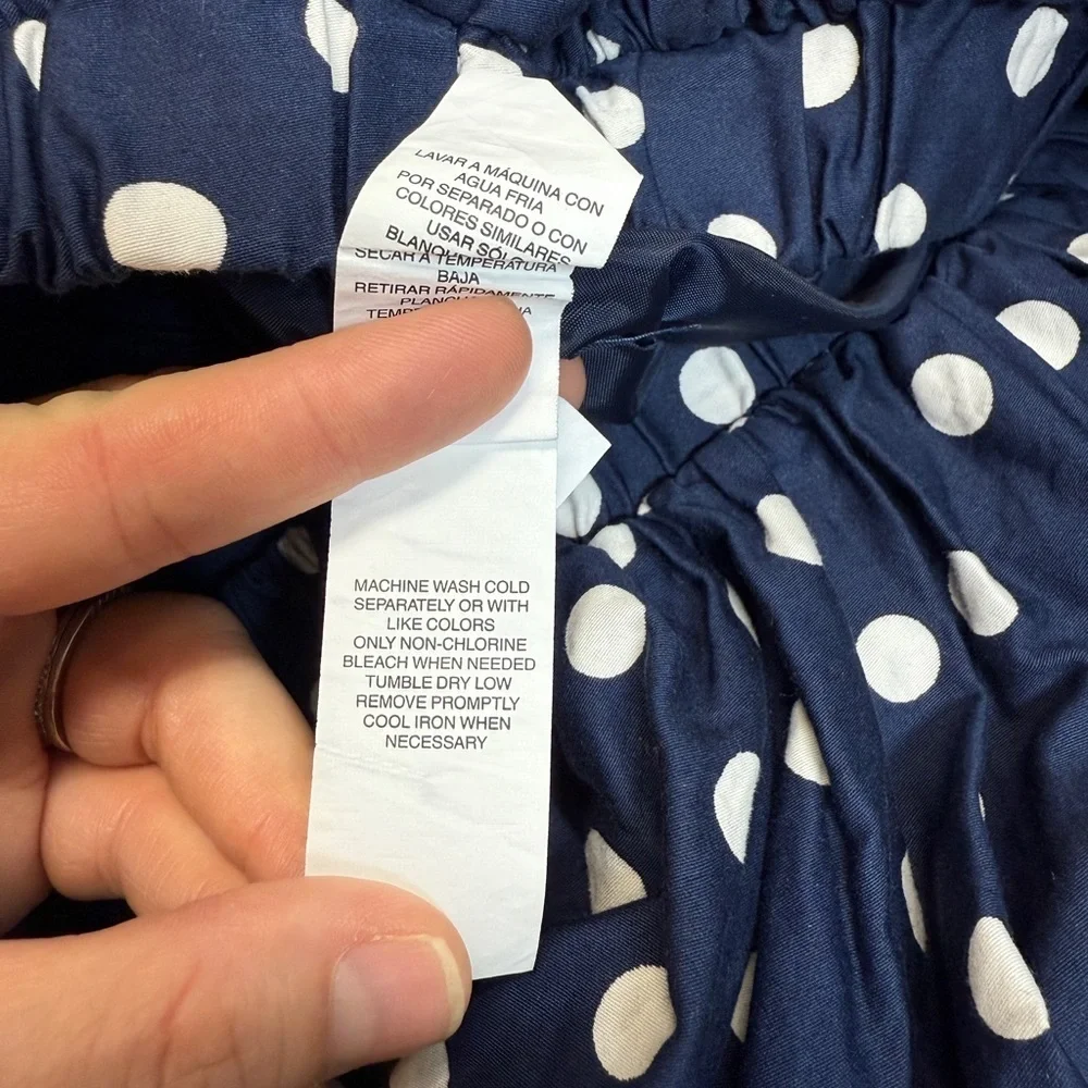 Children's Place: Girls Navy/White Polka Dot Skirt, Size L (10/12)
